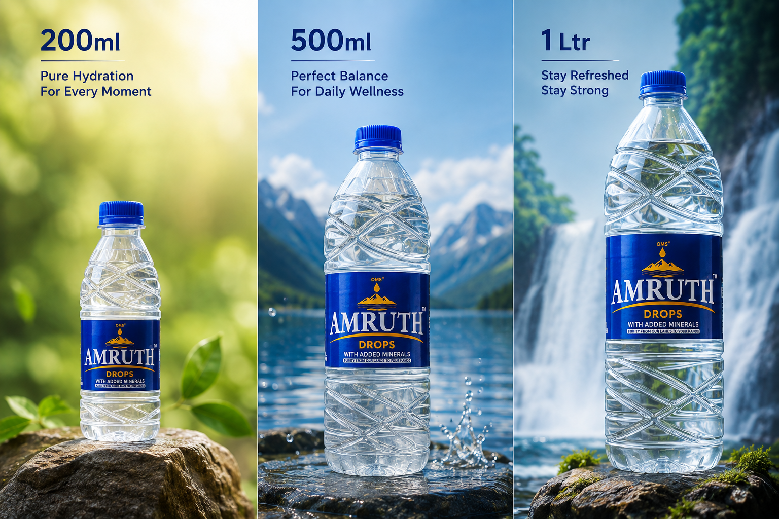 AMRUTH DROPS bottles showcasing purity and clarity