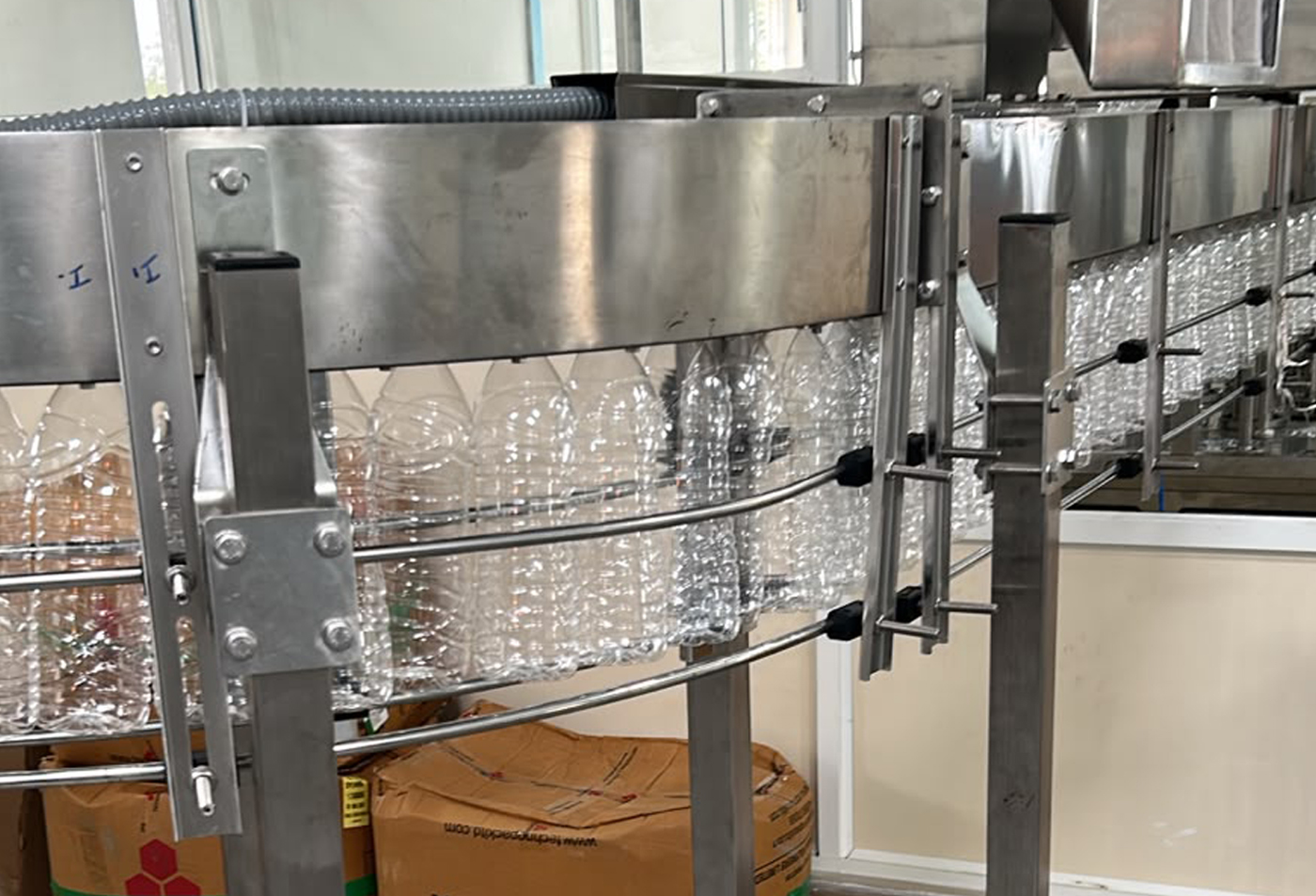 Automated bottled water filling line