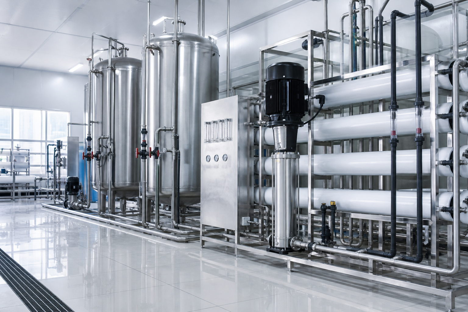 Stainless steel reverse osmosis and filtration plant
